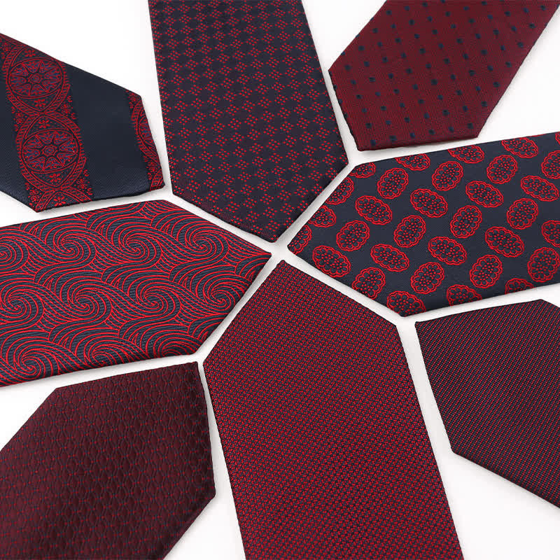 Cravatta da uomo elegante color rosso vino scuro - image 1