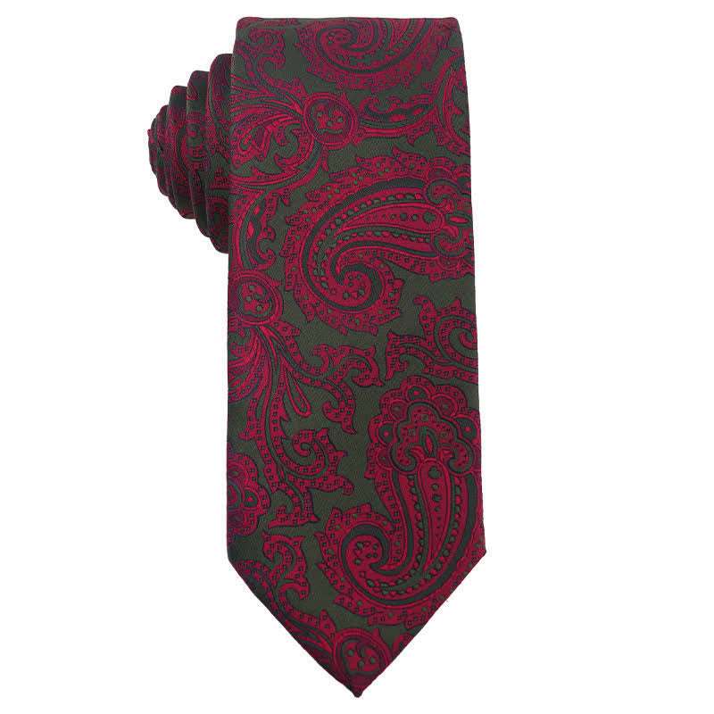 Cravatta da uomo serie rosso viola medio vibrante - Stile n. 6 - image 7