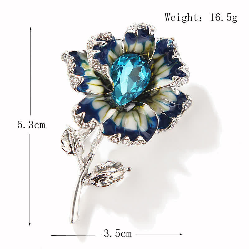 Spilla a forma di fiore in smalto di cristallo squisito da donna - image 8