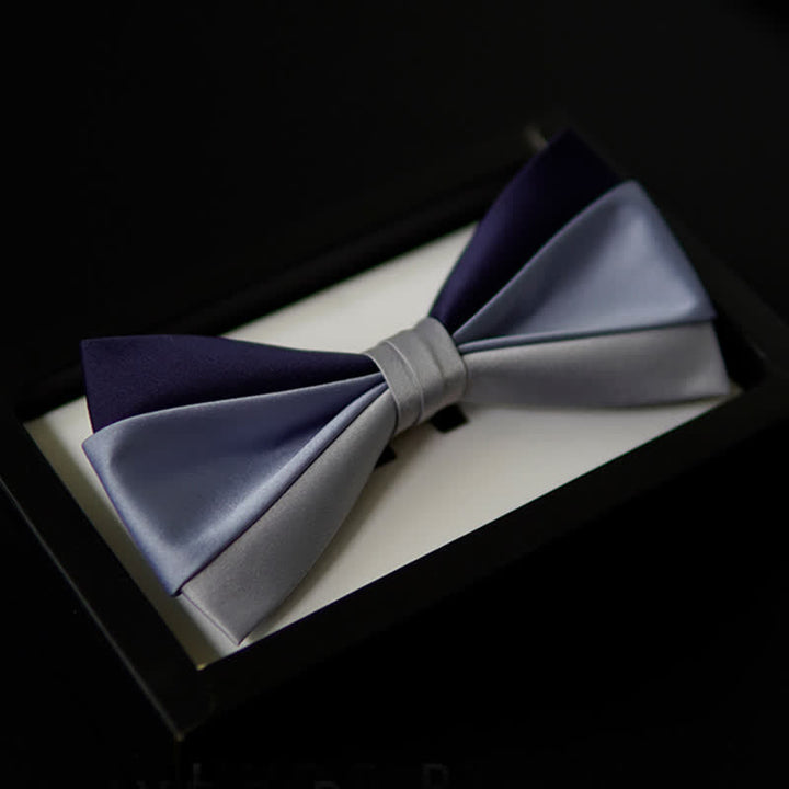 Papillon a contrasto blu navy grigio da uomo in tre colori - Blu navy e grigio - image 0