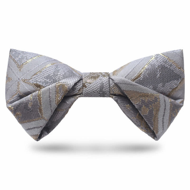 Papillon da uomo in jacquard oro delicato e senza tempo - Azzurro pallido - Stile n. 2 - image 5