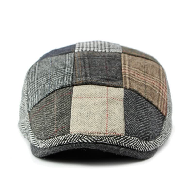 Cappello basco a spina di pesce con motivo patchwork retrò - image 3
