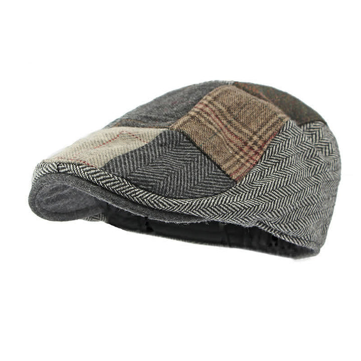 Cappello basco a spina di pesce con motivo patchwork retrò - image 5
