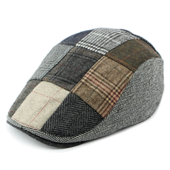 Cappello basco a spina di pesce con motivo patchwork retrò - image 6