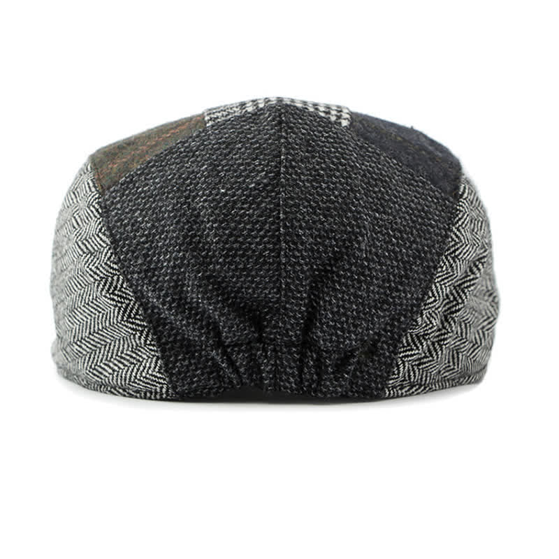 Cappello basco a spina di pesce con motivo patchwork retrò - image 11