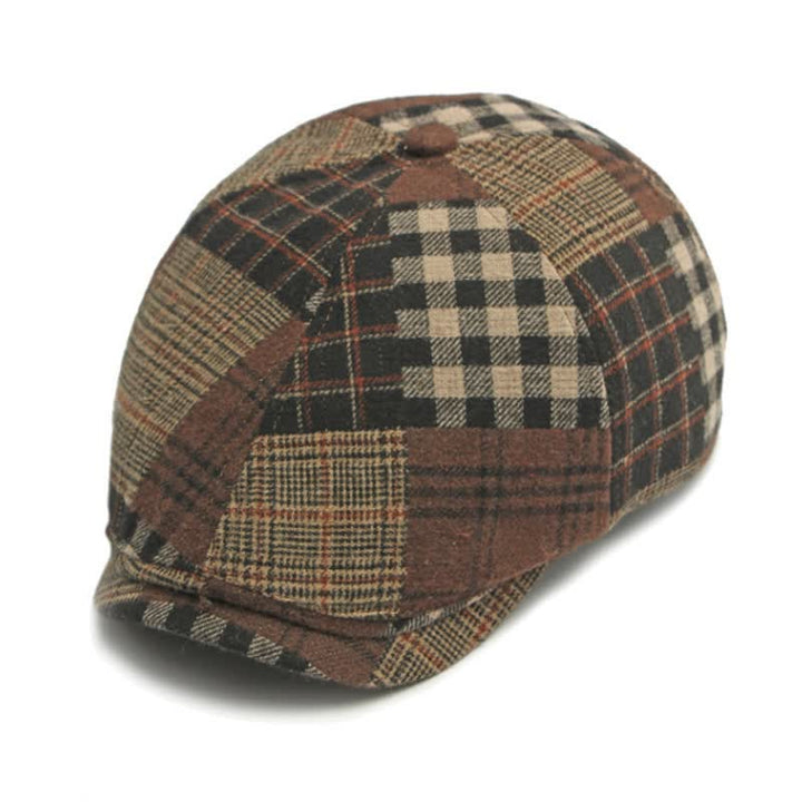Cappello basco da giornalaio diverso classico patchwork a quadri - image 4