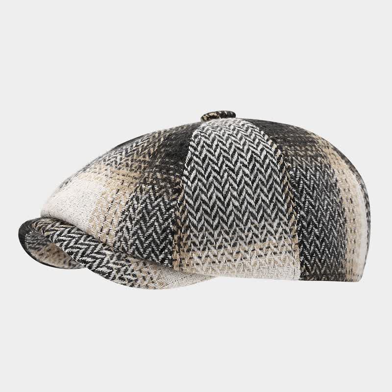 Cappello basco da giornalaio a spina di pesce con frange di colore sfumato - Grigio - Misura M (22"-22 7/8") - image 7