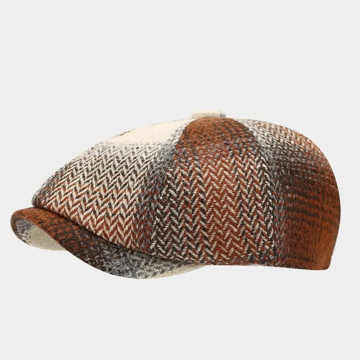 Cappello basco da giornalaio a spina di pesce con frange di colore sfumato - Arancia - Misura M (22"-22 7/8") - image 9