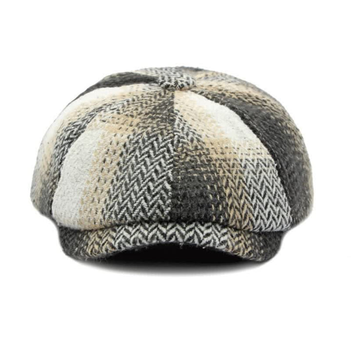 Cappello da giornalaio a righe a spina di pesce in stile britannico - image 7