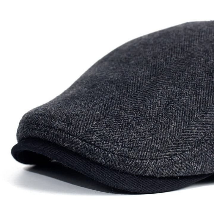 Cappello invernale a spina di pesce in lana spesso e caldo - image 7