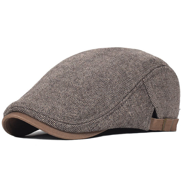 Cappello invernale a spina di pesce in lana spesso e caldo - Cachi scuro - Regolabile (22"-23 1/4") - image 0