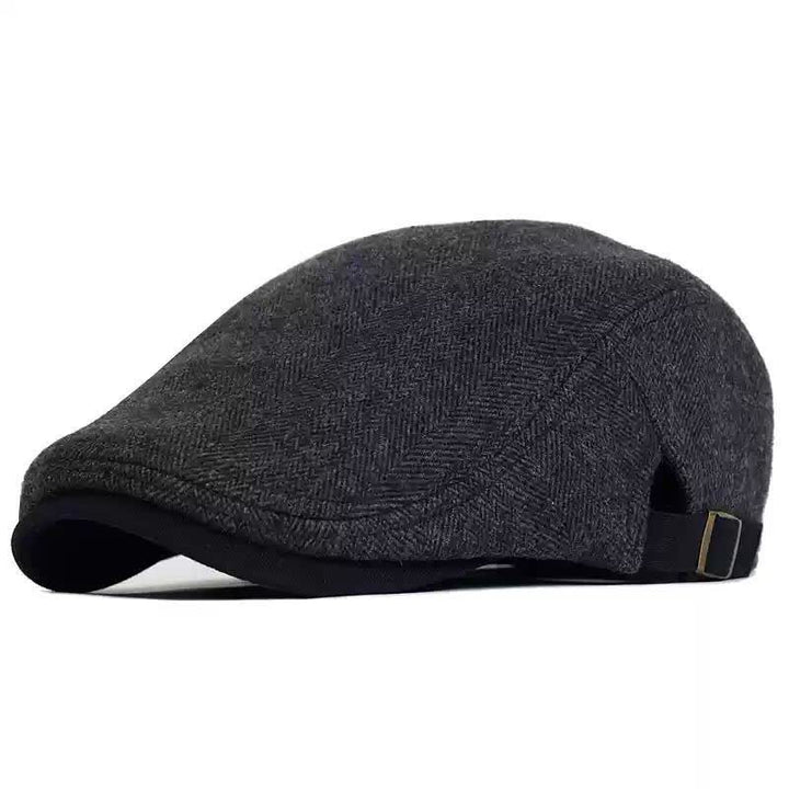 Cappello invernale a spina di pesce in lana spesso e caldo - Nero - Regolabile (22"-23 1/4") - image 2
