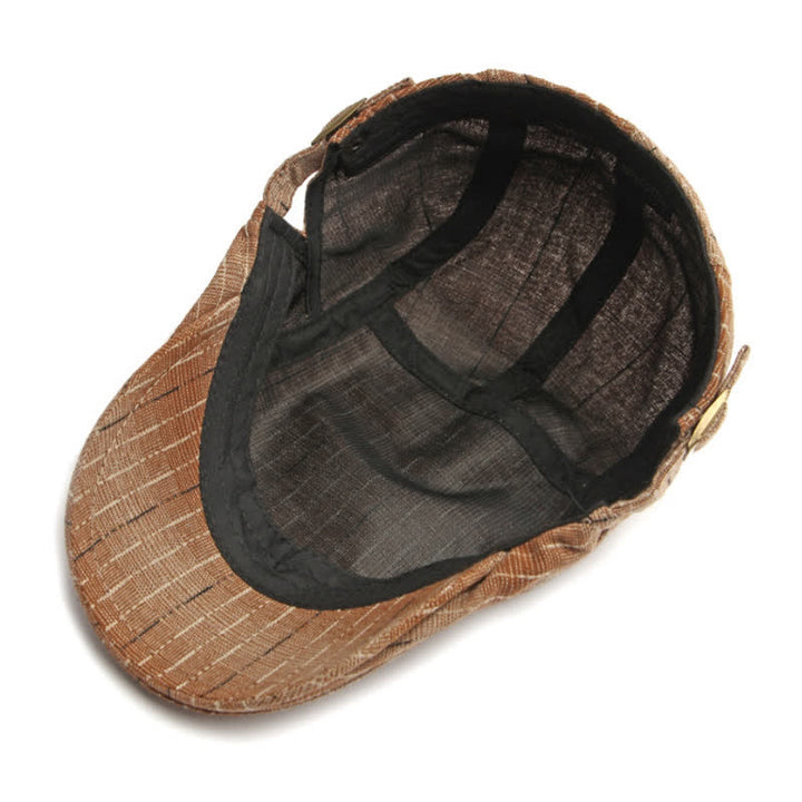 Cappello basco piatto classico a righe casual con visiera - image 12