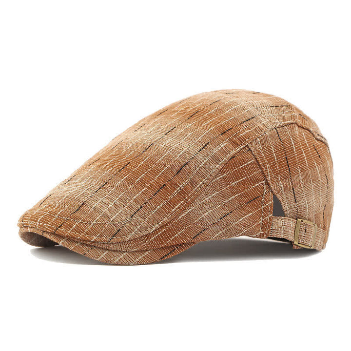 Cappello basco piatto classico a righe casual con visiera - Cachi - Regolabile (21 5/8"-23 5/8") - image 6