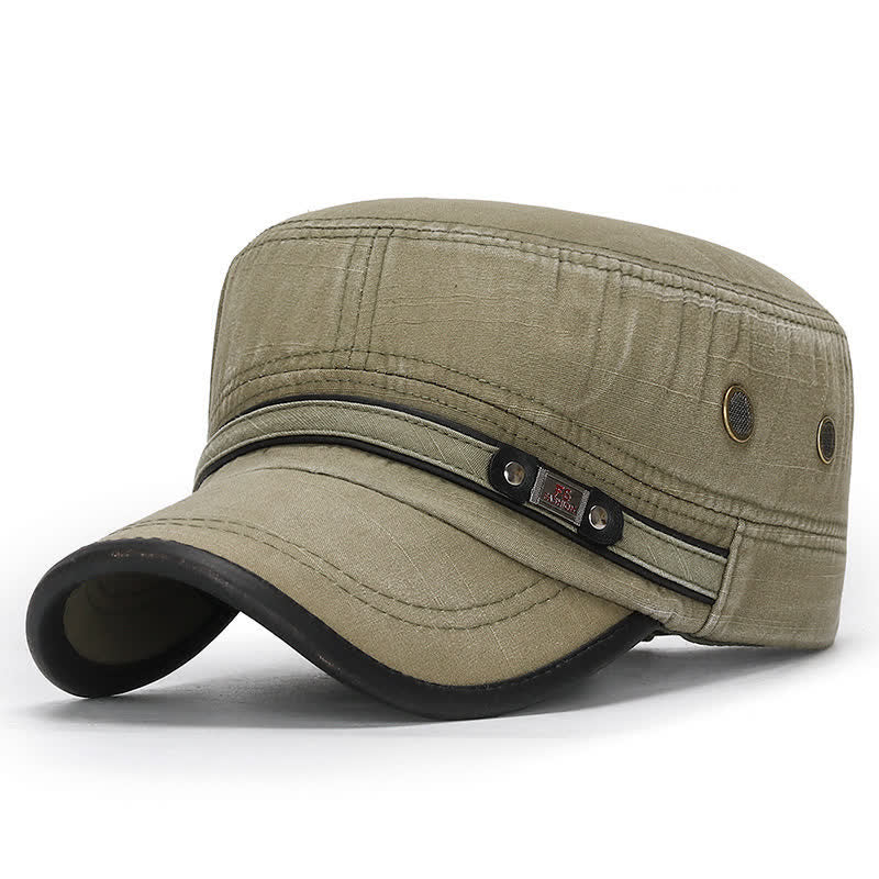 Cappello militare da cadetto in tessuto lavato - Verde militare - Regolabile (21 5/8"-23 1/4") - image 7