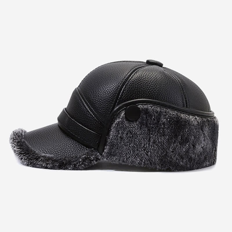 Cappello da baseball con paraorecchie in pile di pelle PU - image 8
