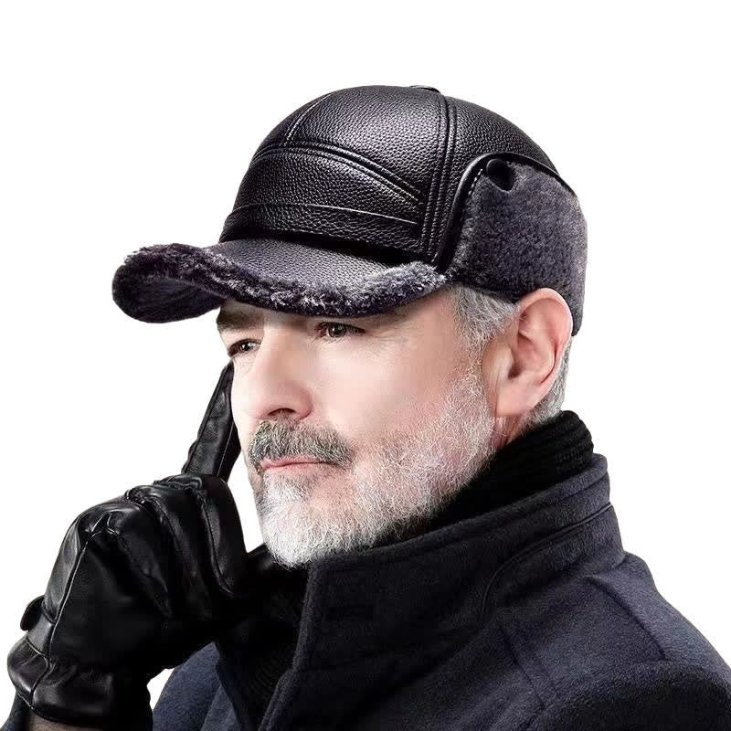 Cappello da baseball con paraorecchie in pile di pelle PU - image 1