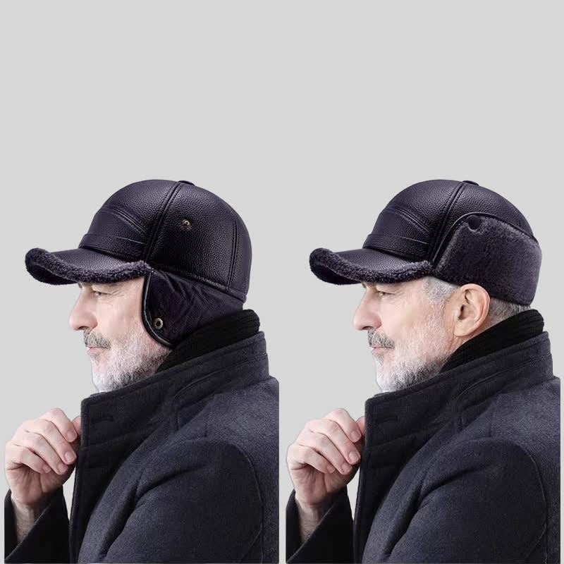 Cappello da baseball con paraorecchie in pile di pelle PU - image 3