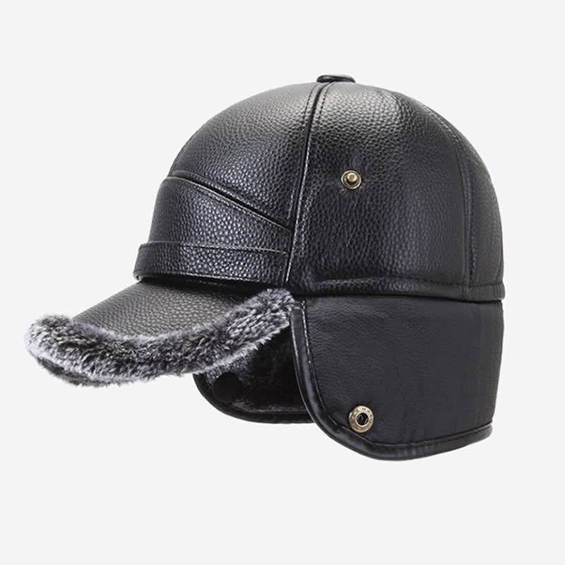 Cappello da baseball con paraorecchie in pile di pelle PU - image 5