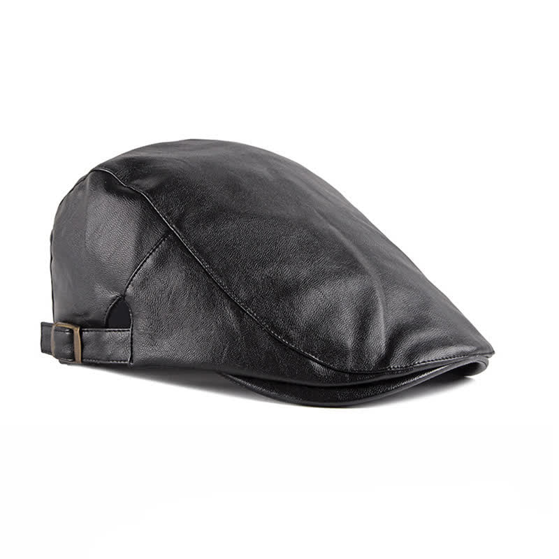 Cappello basco classico in pelle tinta unita Ivy - image 4