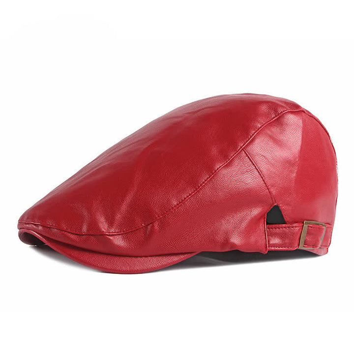 Cappello basco classico in pelle tinta unita Ivy - Rosso - Regolabile (21 5/8"-23 5/8") - image 12