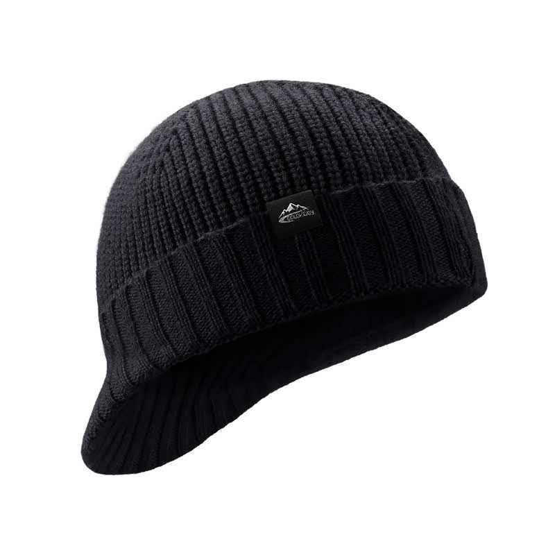 Comodo berretto elastico a tesa corta lavorato a maglia - Nero - Regolabile (21 5/8" - 23 5/8") - image 0