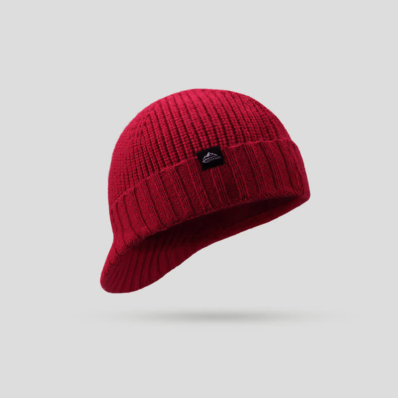 Comodo berretto elastico a tesa corta lavorato a maglia - Rosso scuro - Regolabile (21 5/8" - 23 5/8") - image 11