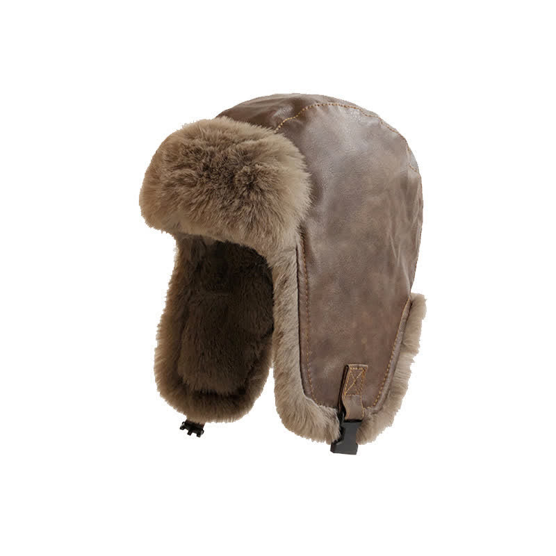 Cappello da pilota moderno, freddo, caldo e spesso, invernale - Cachi scuro - Regolabile (21 5/8" - 23 5/8") - image 0