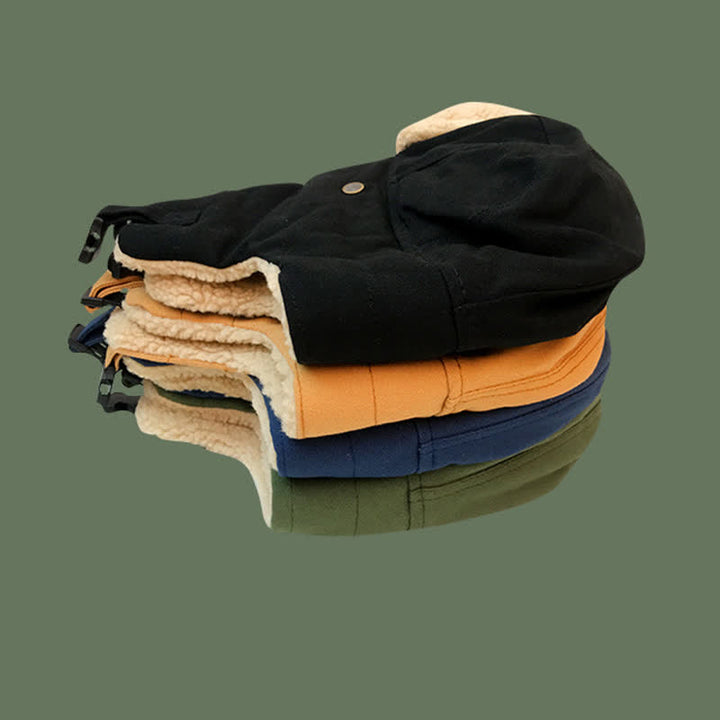 Cappello da pilota con paraorecchie in peluche tinta unita - image 3