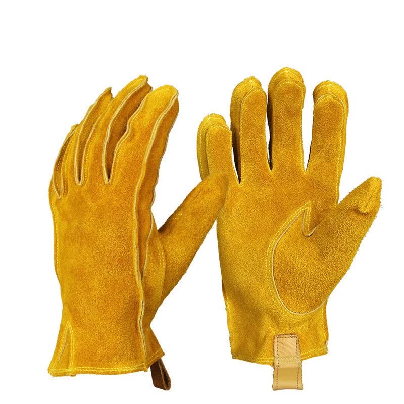 Guanti da lavoro isolati in pelle di vacchetta gialla da giardino - Giallo - image 0