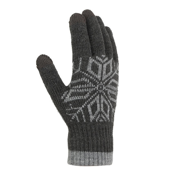 Guanti invernali in maglia spessa con motivo a fiocco di neve - image 10