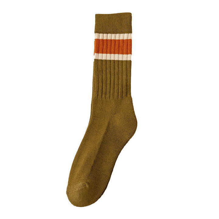 Calzini casual a righe multicolori - Verde militare - 6 paia - Taglia unica (US 6.5 - US 10.5) - image 11