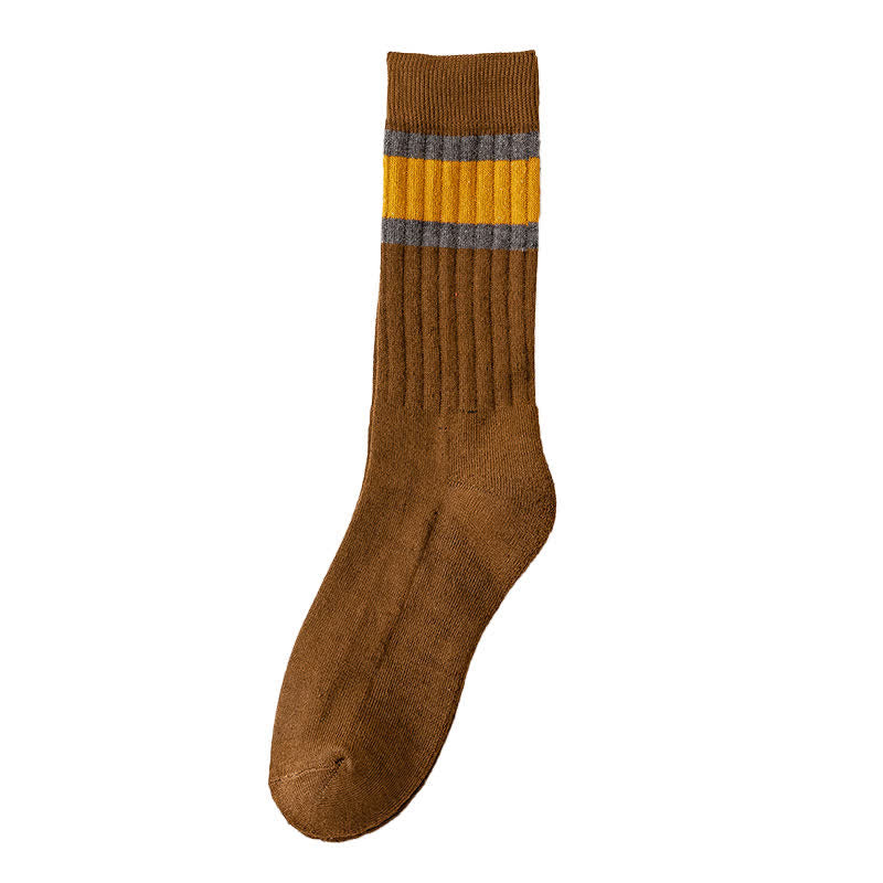 Calzini casual a righe multicolori - Caffè - 6 paia - Taglia unica (US 6.5 - US 10.5) - image 7