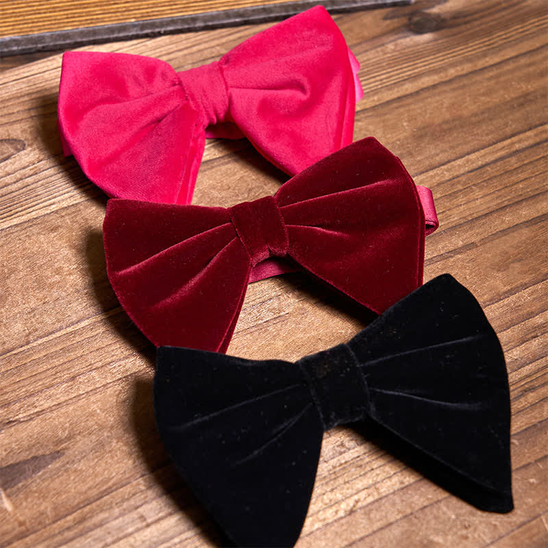 Set di 3 papillon oversize in velluto rosso della serie 3 - image 1