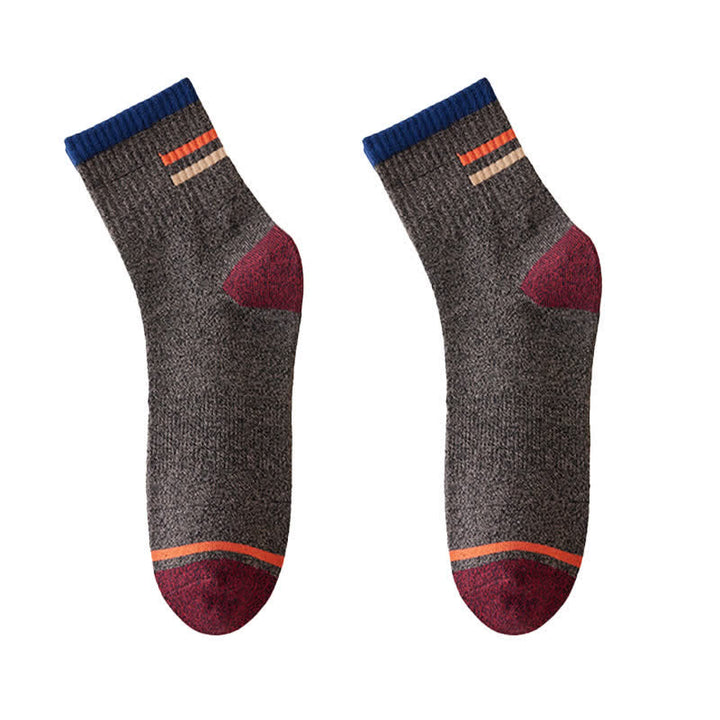 Calzini alla moda a righe da uomo - Caffè scuro - 6 paia - Taglia unica (US 6.5 - US 10) - image 13