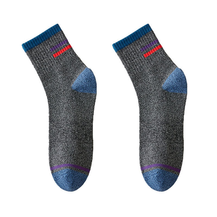 Calzini alla moda a righe da uomo - Grigio scuro - 6 paia - Taglia unica (US 6.5 - US 10) - image 12