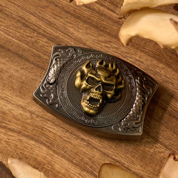 Set di anelli per teschio fai da te con fibbia per cintura, coltello nascosto e ciondolo a forma di corno di bue - image 5