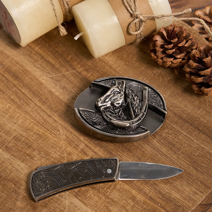 Funzionale fai da te fibbia per cintura con coltello nascosto in stile retrò Bull Ring - image 37