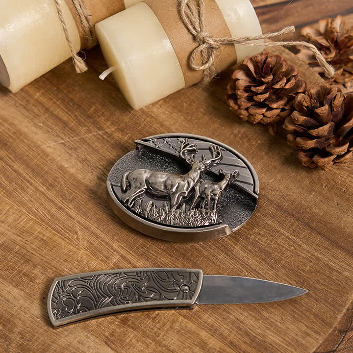 Funzionale fai da te fibbia per cintura con coltello nascosto in stile retrò Bull Ring - image 9