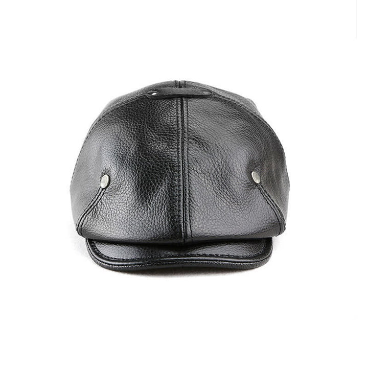 Cappello basco in pelle con rivetti, stile pittore ed artista chic - image 9