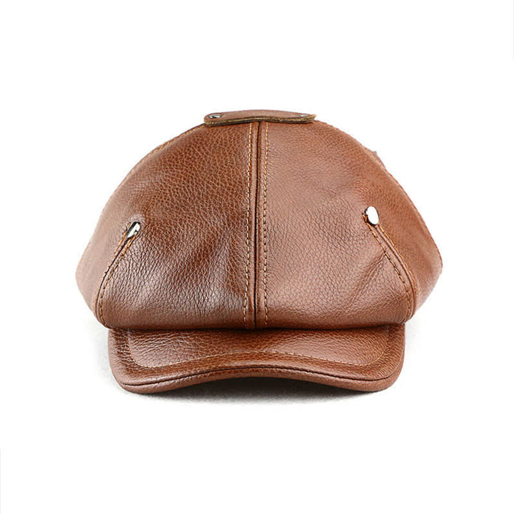 Cappello basco in pelle con rivetti, stile pittore ed artista chic - image 1
