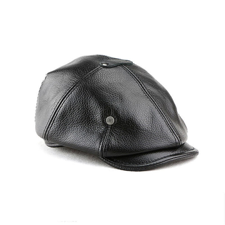 Cappello basco in pelle con rivetti, stile pittore ed artista chic - image 10