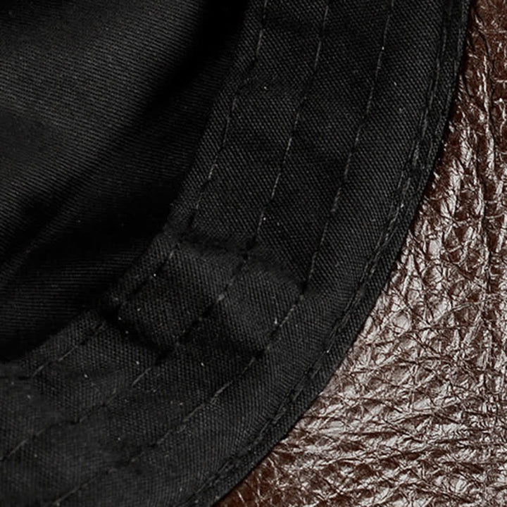 Cappello basco in pelle con decorazione a cerniera orizzontale - image 10