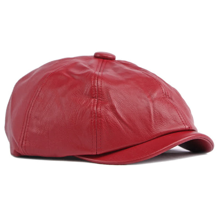 Cappello basco ottagonale in pelle tinta unita - image 14