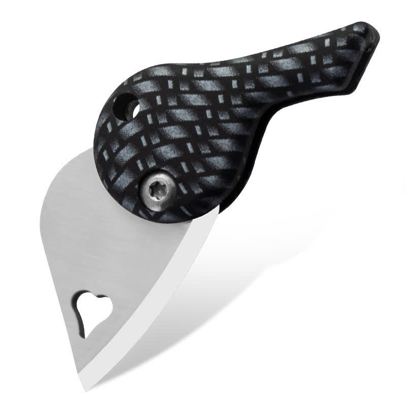 Portachiavi con coltello tascabile pieghevole a forma di cuore con lama cava - Nero - image 2