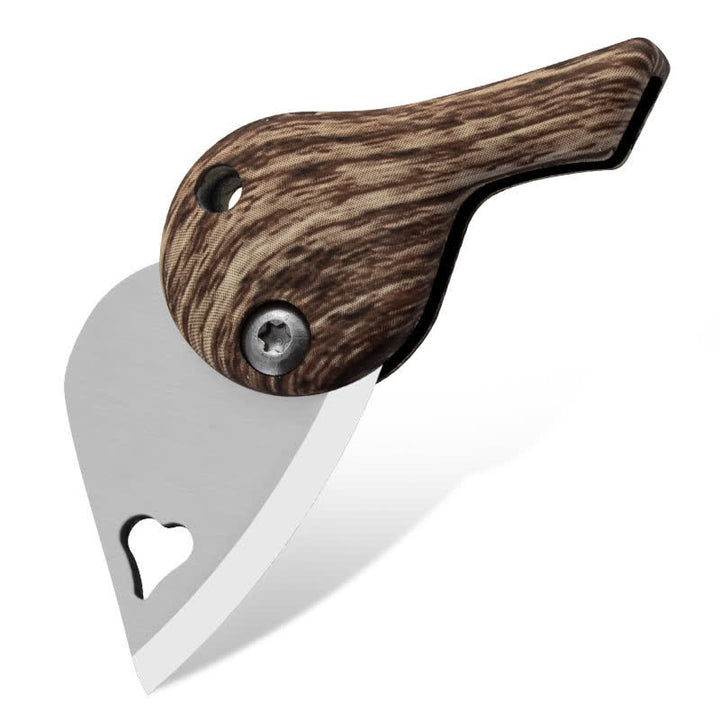 Portachiavi con coltello tascabile pieghevole a forma di cuore con lama cava - Caffè - image 10