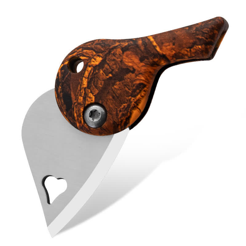 Portachiavi con coltello tascabile pieghevole a forma di cuore con lama cava - Arancia - image 11