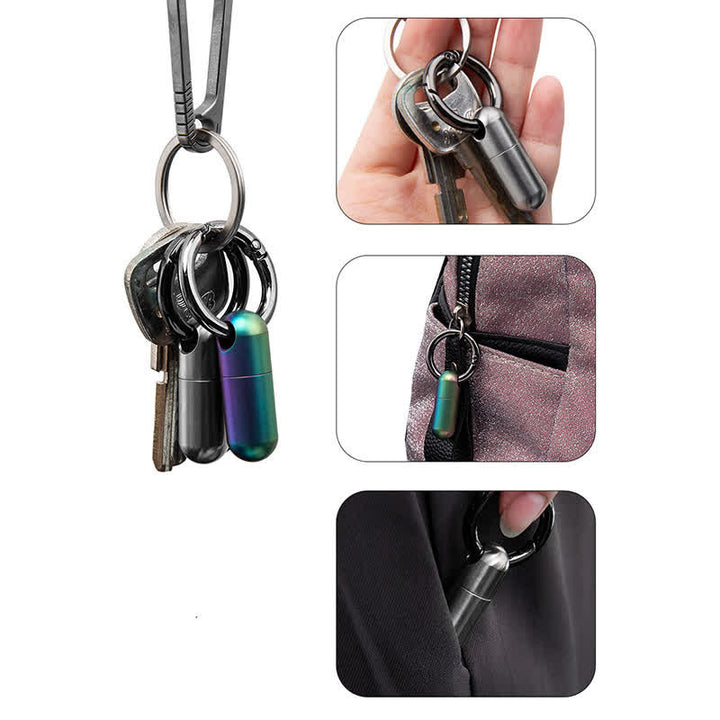 Portachiavi contenitore per pillole impermeabile compatto di piccole dimensioni - image 3