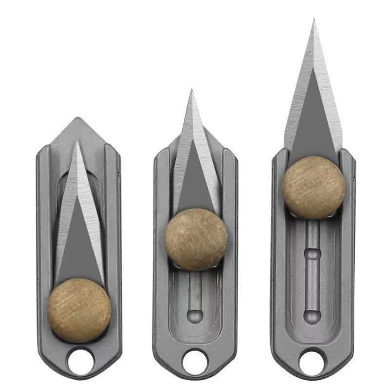 Portachiavi con lama a spinta in ottone mini EDC Tool - image 8