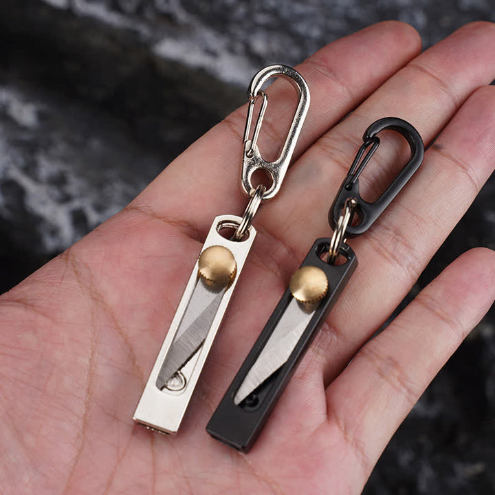Mini coltello push-pull multiuso, portachiavi con utensile da taglio - image 0